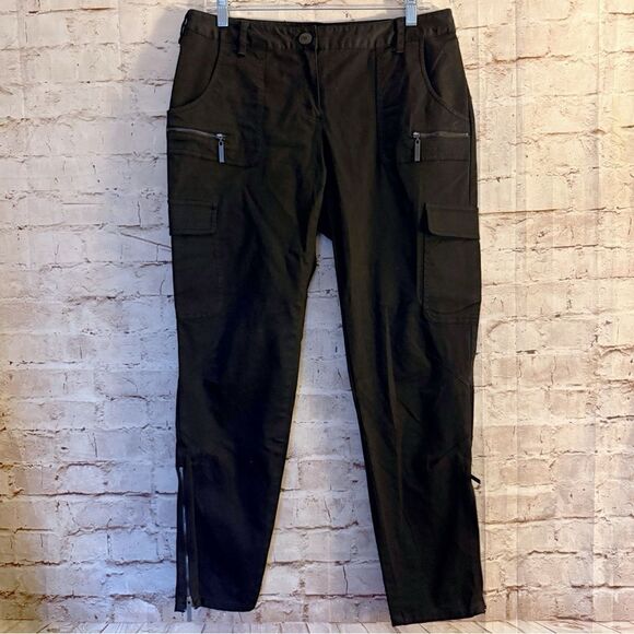 Kenneth Cole canvas moto zipper cargo pants - Picture 1 of 5